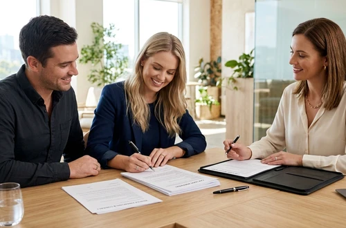 Happy borrower receiving car keys